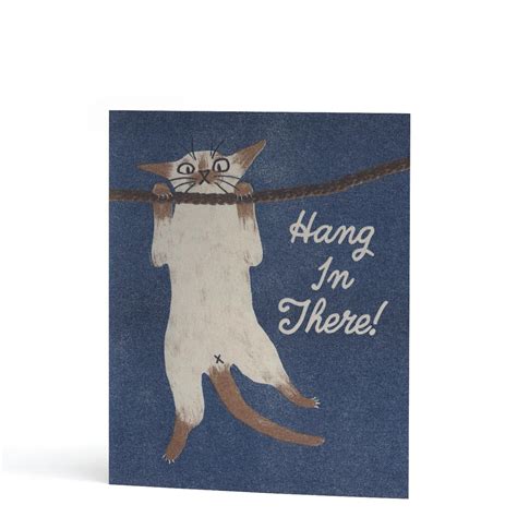 Hang In There Cat Risograph Card | The Curious Pancake