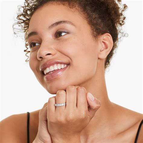 Seven Stone Anniversary Ring With 1 CTW Oval Cut Diamonds In 14K White ...