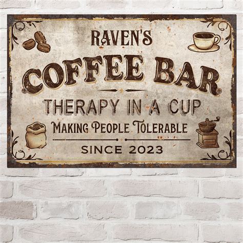 Personalized Coffee Bar Sign for Home Coffee and Tea Bar Sign Custom ...