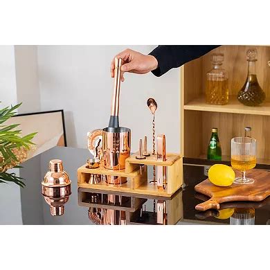 Touch Of Mixology Premium 14-Piece Stainless Steel Bartender Kit With ...