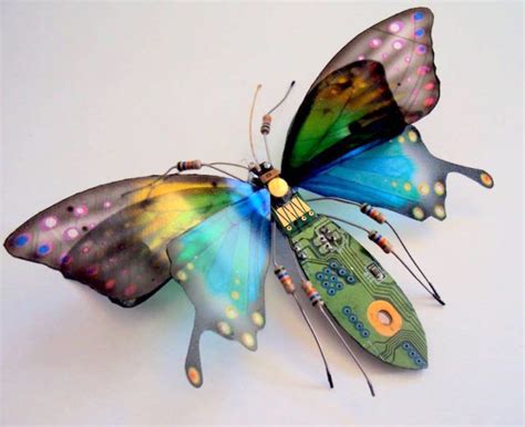 Artist transforms old computer parts and electronics into delicate ...