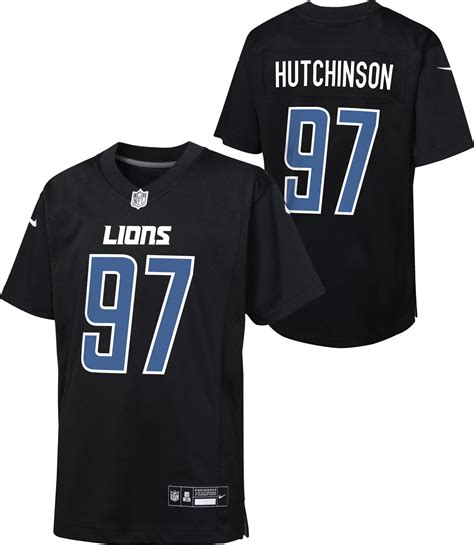 Nike Youth Detroit Lions Aidan Hutchinson #97 Black Game Jersey ...
