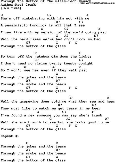 Country Music:Through The Bottom Of The Glass-Leon Rausch Lyrics and Chords