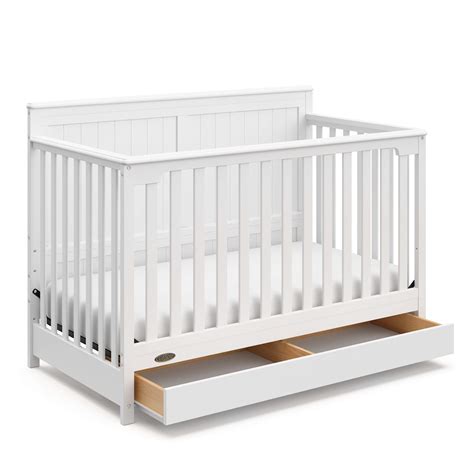 Amazon.com: Graco Hadley 5-in-1 Convertible Crib with Drawer (White ...