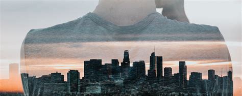 Download wallpaper 2560x1024 silhouette, city, double exposure, man ...