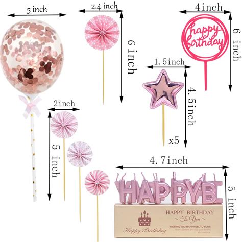 MEMOVAN Rose Gold Cake Topper Cake Decoration with Happy Birthday ...