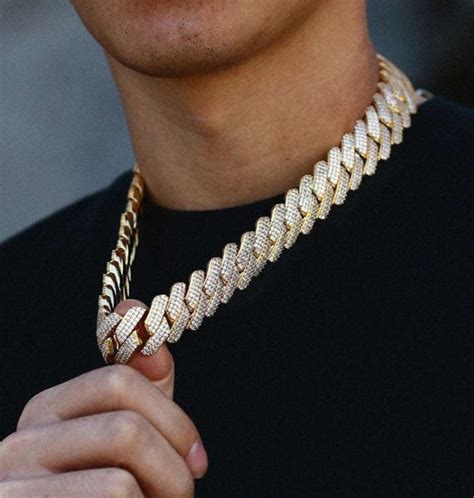 Cuban Link Chain For Mens Iced Out Moissanite Hip Hop Chain ...