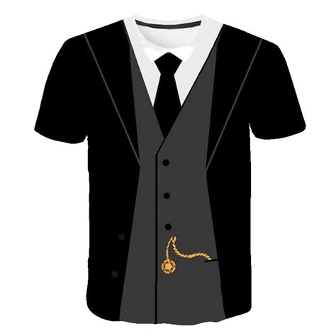 LAOLIUSN Tuxedo T Shirts for Men Tux Costume Suit and Tie Tee Shirt ...