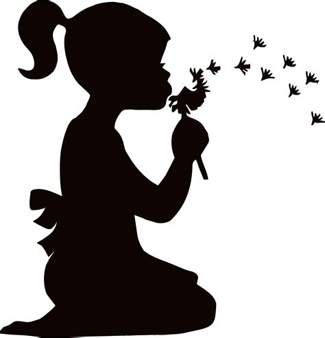 Clipart - Little Girl Silhouette - Png Download - Full Size Clipart ...