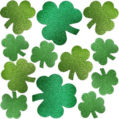 Glitter Shamrock Cutouts St. Patrick's Day Cut-Out Clover Assorted ...