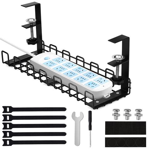 Infosun Under Desk Cable Management Tray 15 35in Under Desk ...