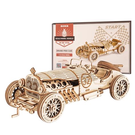 ROKR 3D Wooden Puzzle for Adults-Mechanical Car Model Kits-Brain Teaser ...