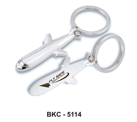 Aeroplane Shaped Metal Keychain