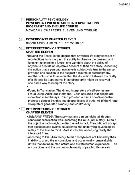 PSYC 2301 Outline #6 - 10/24/ 1 PERSONALITY PSYCHOLOGY POWERPOINT ...