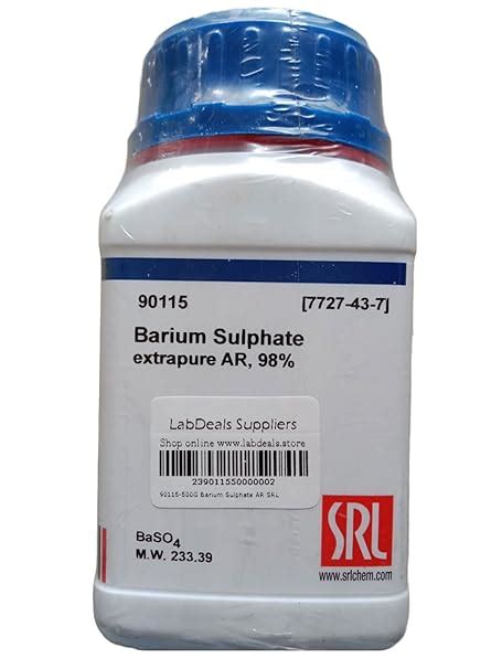 SRL Barium Sulphate extrapure AR Grade, 98% 500Gm, CAS NO 7727-43-7 ...