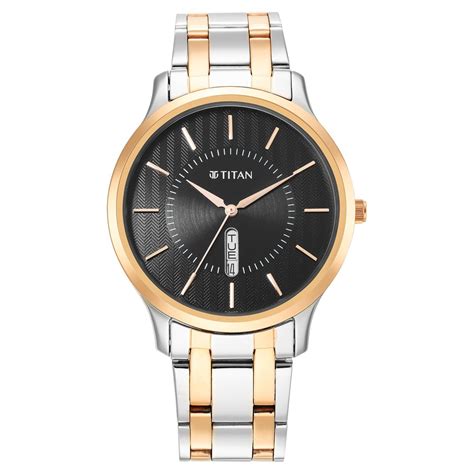 Buy Online Titan Karishma Quartz Analog Black Dial Two Toned Stainless ...