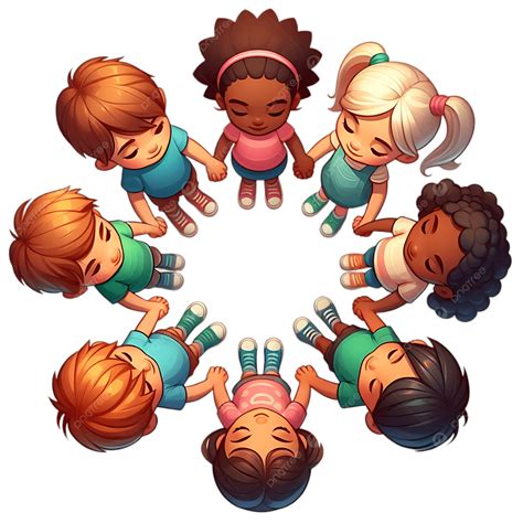 Diverse Kids Holding Hands In A Circle, Kids, Children, Diverse PNG ...