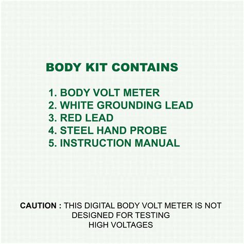 Body Volt Meter Kit (Human Body Voltage Checker)- Grounding Mat®