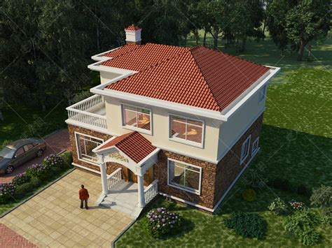 二层带地下室+屋顶花园，打造农村温馨舒适的居住空间 - 轩鼎房屋图纸