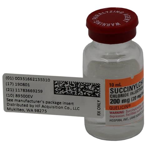 Succinylcholine Chloride Injection 200mg/10mL, 10mL Vial | Bound Tree