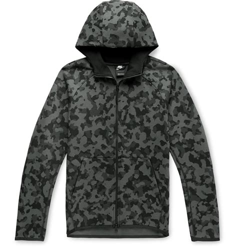 Nike - Camouflage-Print Cotton-Blend Tech Fleece Zip-Up Hoodie - Gray Nike
