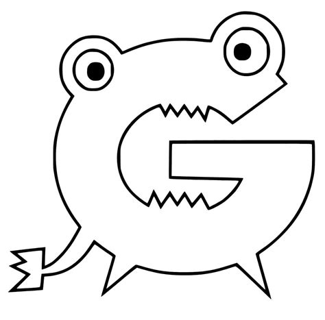 Desenhos de Letra G Engraçada para Colorir e Imprimir - Colorir.Info
