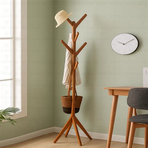 ADA Handicraft ® Premium Bamboo Coat Stand, Free Standing Tree Clothes ...