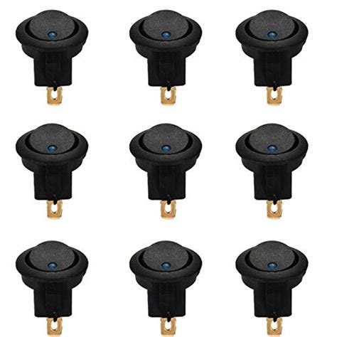 BIG BOOM® 10 Pcs DC 12V Car Round Rocker Dot Boat Blue LED Light Toggle ...