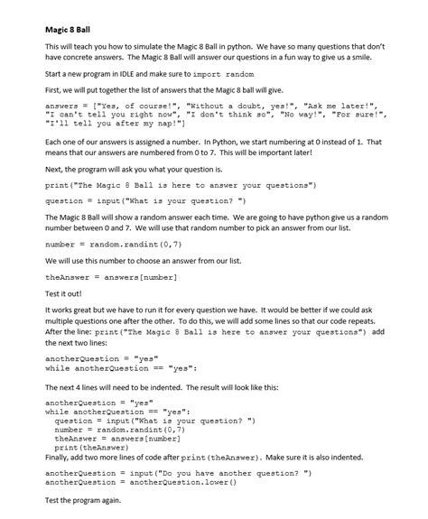 Image result for Magic 8 Ball Python Code