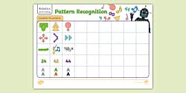 Grade 1 Robotics and Coding - Worksheet: Complete the Patterns