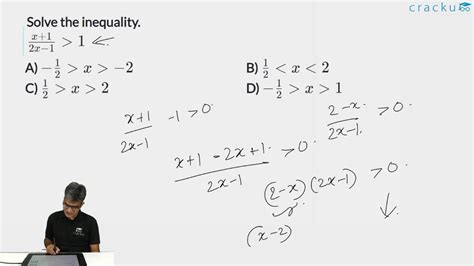 [Video] Solve the inequality. \\frac{x + 1}{2x - 1} > 1 - - SRCC GBO ...