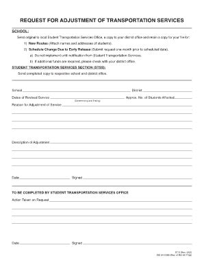 Transportation Request Form Templates | pdfFiller