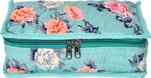 KUBER INDUSTRIES Flower Printed Cotton Jewellery Organizer With 6 ...