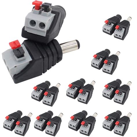Buy DC Power Connector Plug 10 Pairs Male and Female DC Connector 5.5mm ...