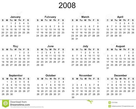 2008个日历年度 库存例证. 插画 包括有 模式, 计划, 任意, 文件, 季节性, 月份, 纸张, 商业 - 3101365