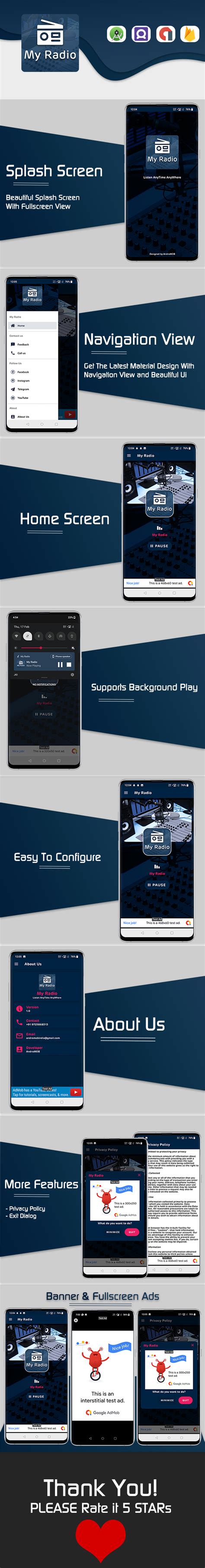 My Radio - Android Radio App (Single Station) | AndroMOB