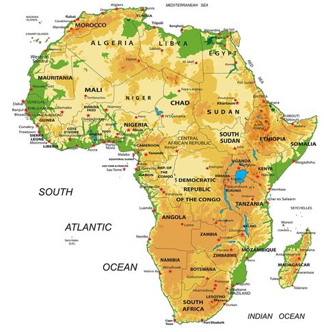 Africa Topographic Map - Guide of the World
