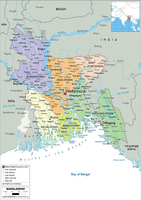 Large size Political Map of Bangladesh - Worldometer