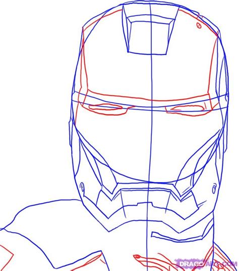 Iron Man Head Trawing Tutorial 的图像结果