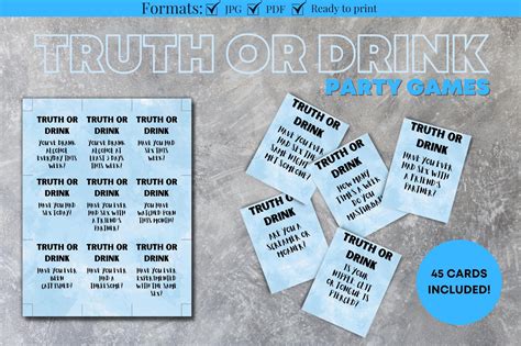 Truth or Drink Drinking Game Printable Graphic by kkdigitalprints ...