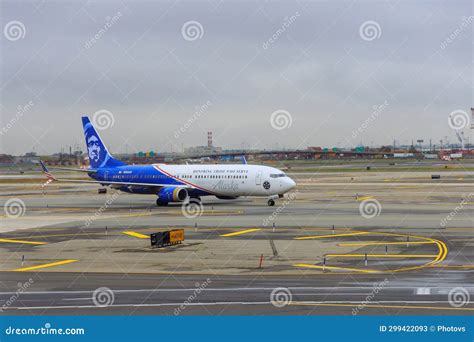 During Departure at NEWARK International Airport Passenger Plane ...