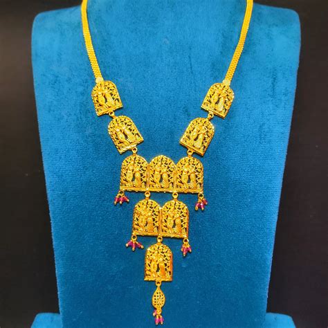 The Vrindavan Heritage Necklace - Radha Krishna Haram - Temple Jewelry ...