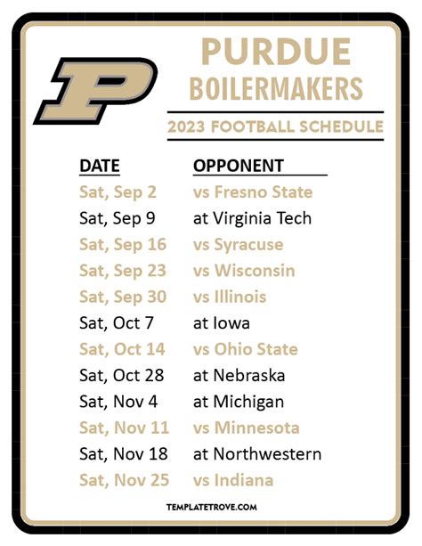 Purdue 2025 26 Schedule