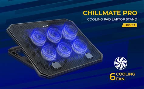 Lapcare Chillmate Pro LPC-113 Laptop Cooling Pad with 6 Fans for Upto ...