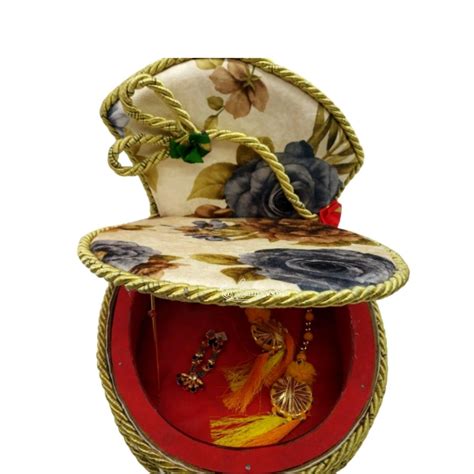 Buy Designer Singhasan With Printed Velvet & Storage Box For laddu ...