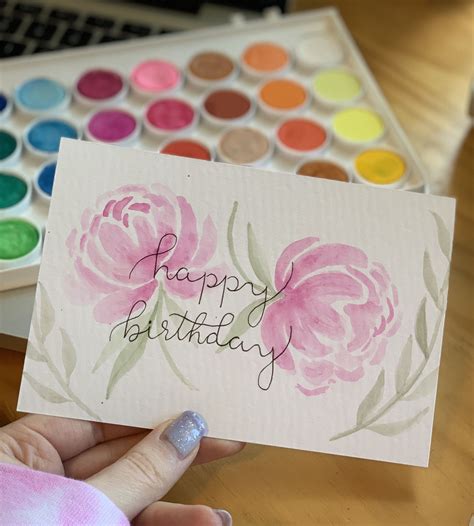 Watercolor Birthday Card | Aquarellen, Verjaardag kaarten, Wenskaarten