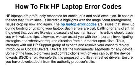 Image result for HP Laptop Computer Error Codes