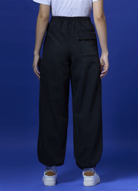 Women Black High Waist Balloon Leg Parachute Jeans | Pepe Jeans India