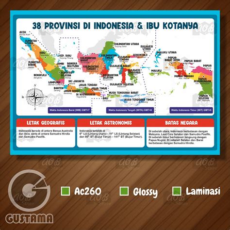 Jual Poster Peta 38 Provinsi di Indonesia dan Ibu Kotanya, Poster Edukasi Laminasi A3 | Shopee ...