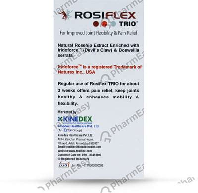 Rosiflex Trio Bottle Of 14 Capsules: Uses, Side Effects, Price & Dosage ...